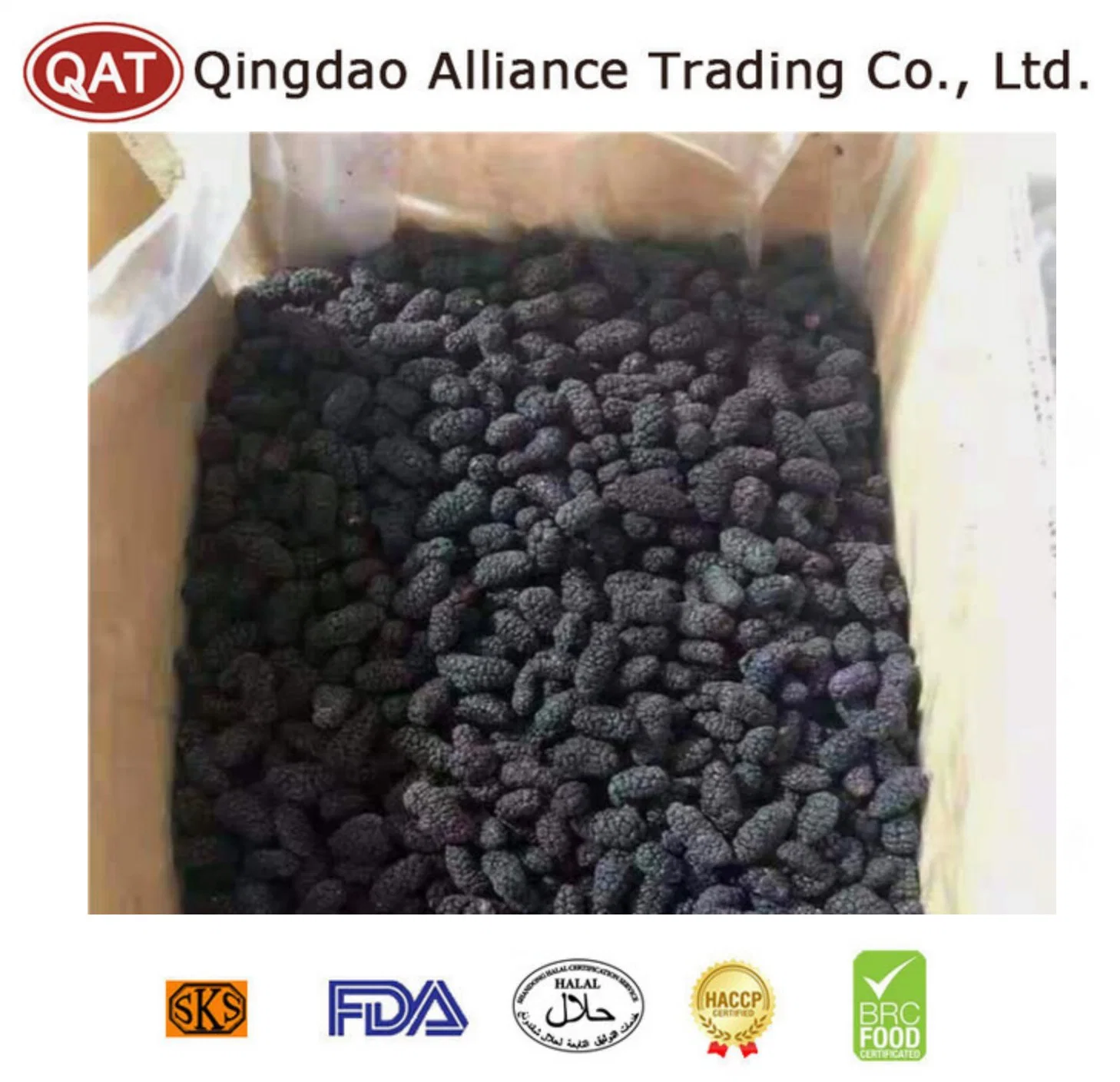 100% Natural Organic Bulk IQF Fruits Frozen Mulberry Whole From China