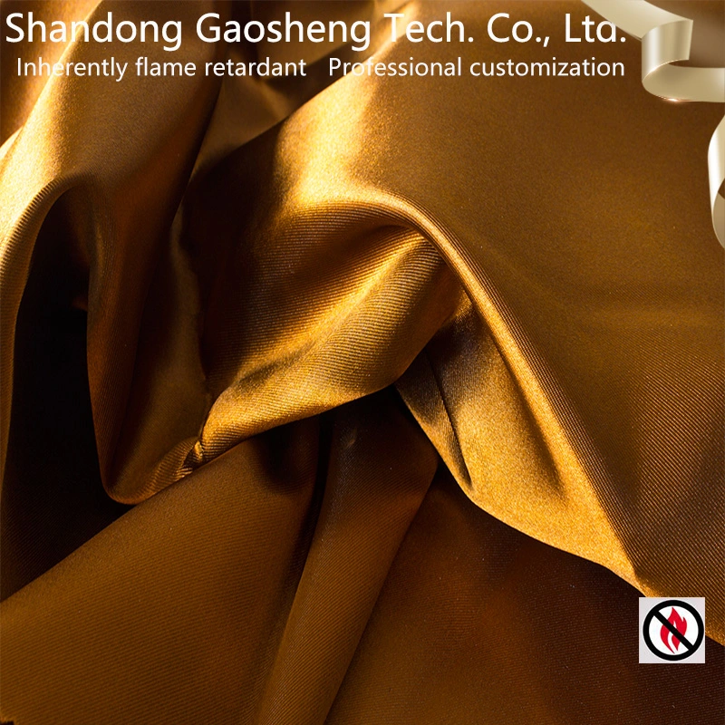 Factory Directly Sales Silk Like Polyester Home Textile Fire Retardant Satin Fabric for Hotel Curtain