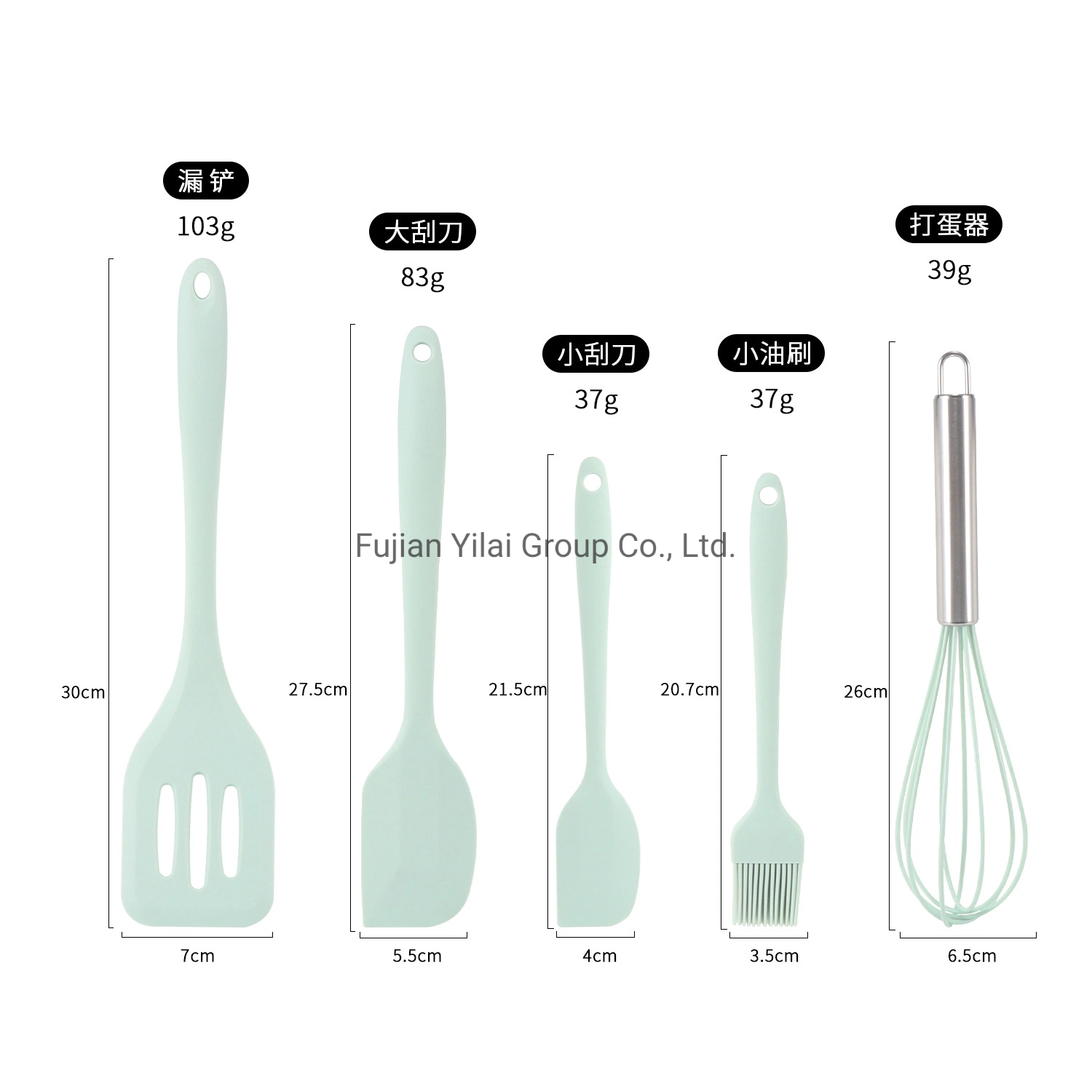 5 PCS silicona utensilios de cocina Grado alimenticio silicona Cocina hornear Establece Herramientas de Cocina para el Hogar