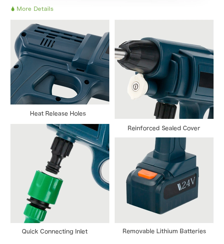Máquina de Lavar Carro pistola de spray de água para lavagem de carros e bateria de lítio portátil sem fio