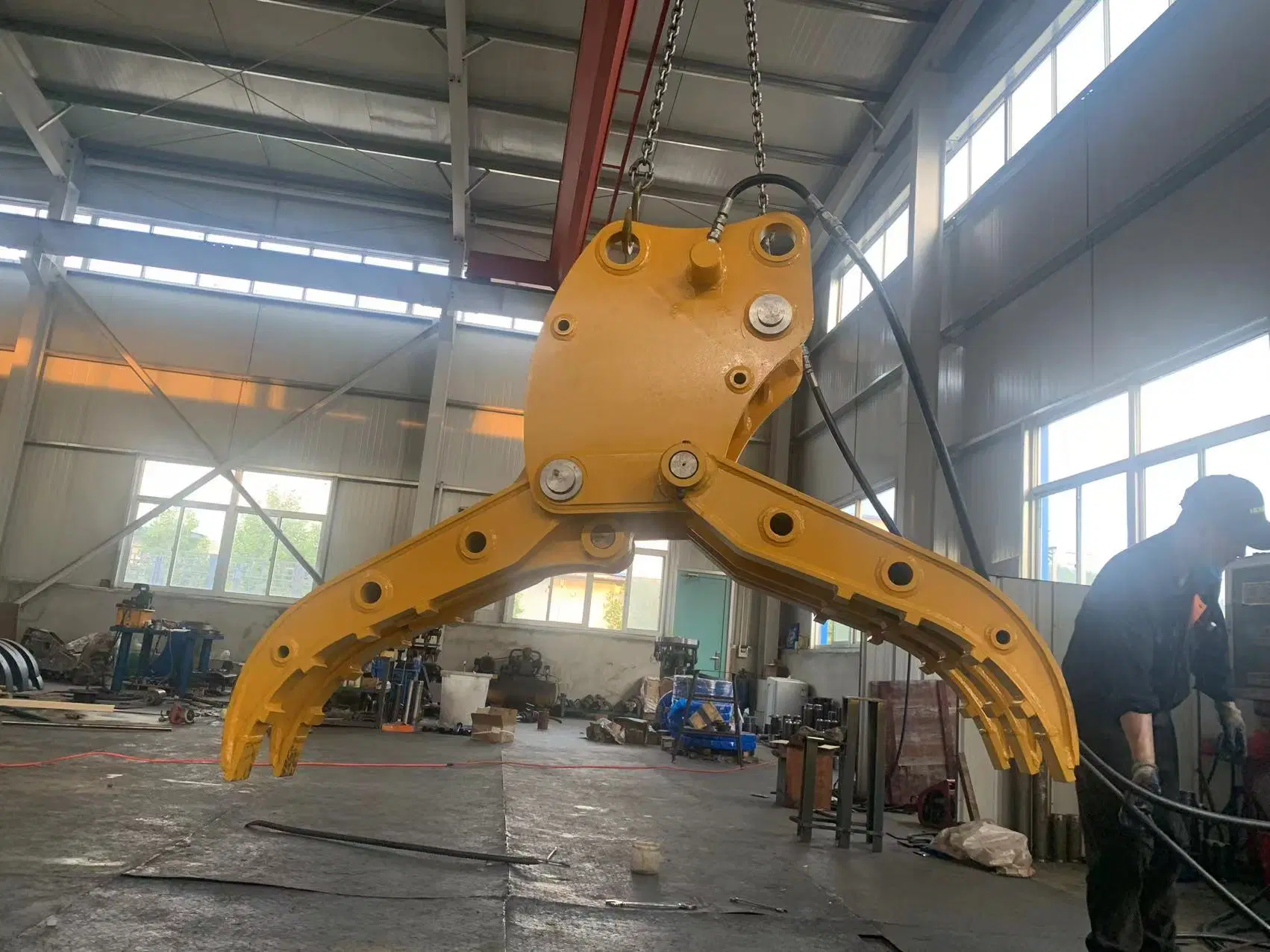 Hydraulic Grab Wood Log Stone Rock Steel Grapple Hydraulic Scrap Grapple Steel Handling Single Cylinder Grapple for 3-40 Ton Excavator