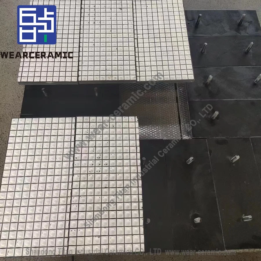 Rubber Ceramic Tile Bonding Backed Ceramic Wear Lining Composite Ceramic Rubber Mat/Panel for Industrial Equipment