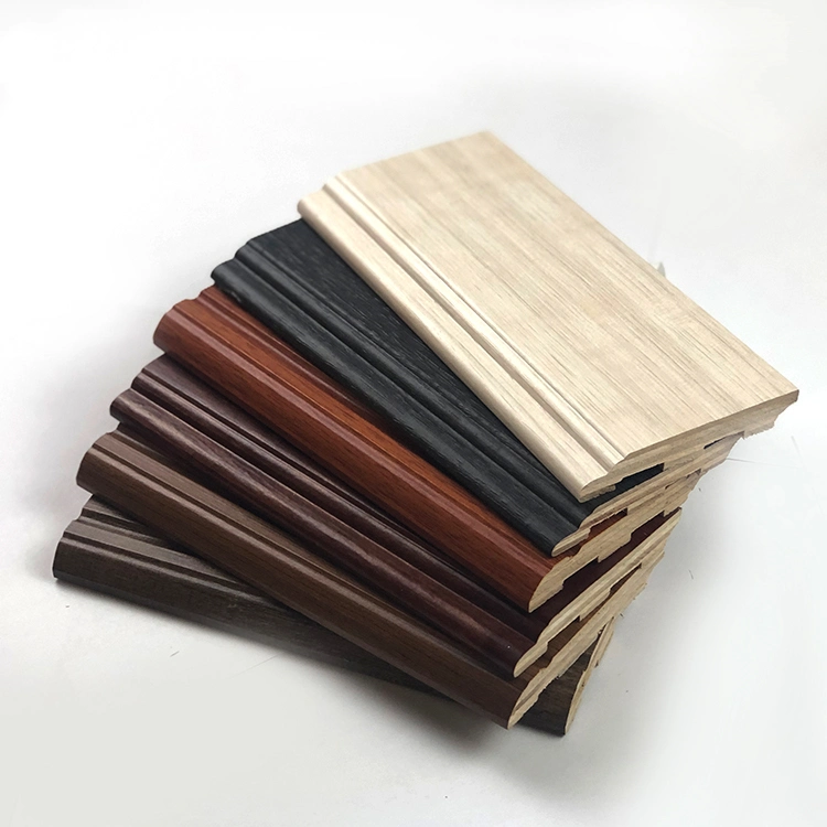 Brown Wooden Grain Floor Accessory Skirting Covering Board PS or PVC Material