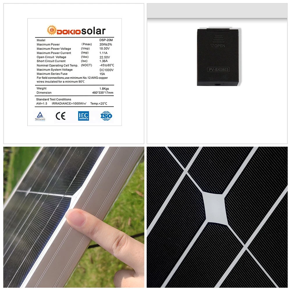 Best Price High quality/High cost performance  20W Mono PV Panel Module with Ce ISO TUV IEC Certificate