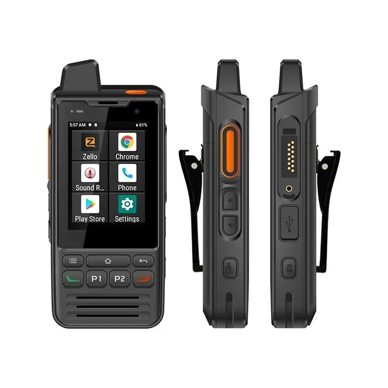 Uniwa F60 Teléfono Impermeable IP68, pantalla digital GSM 4G Radio Zello Poc con NFC/Botón Sos Walkie Talkie