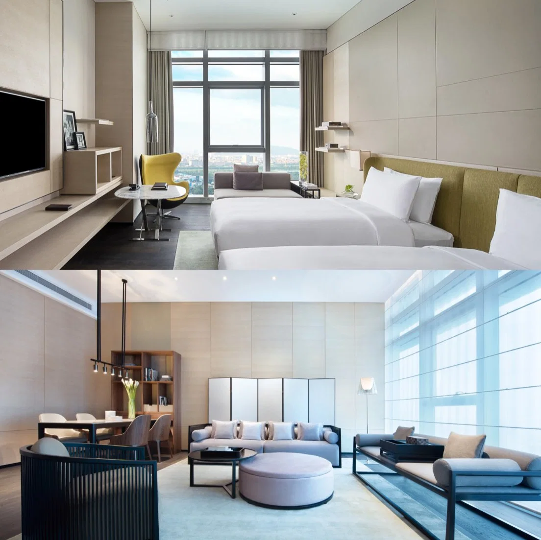 Novo Design 5 estrelas Luxo moderno Duplo personalizado Madeira Regency IHG Yabo mobiliário de quarto (GLBS-0003)