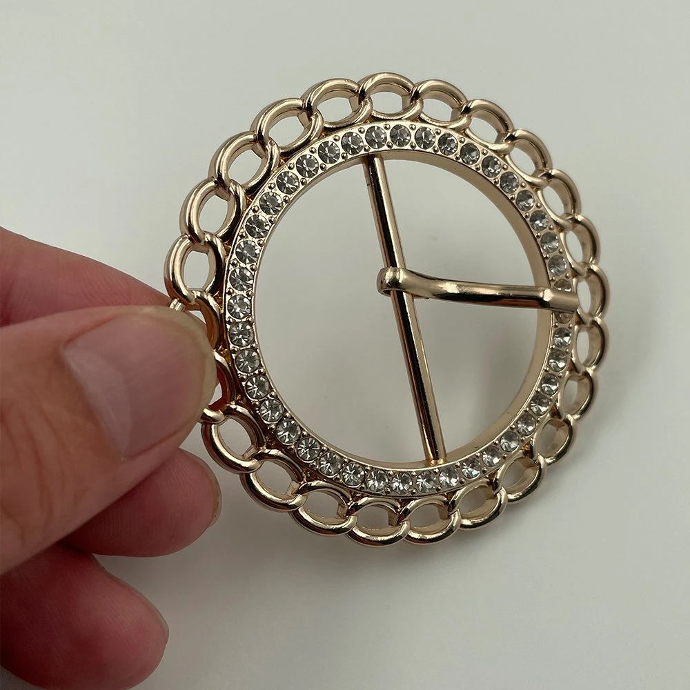 New Fashion Clothing Round Crystal Buckle