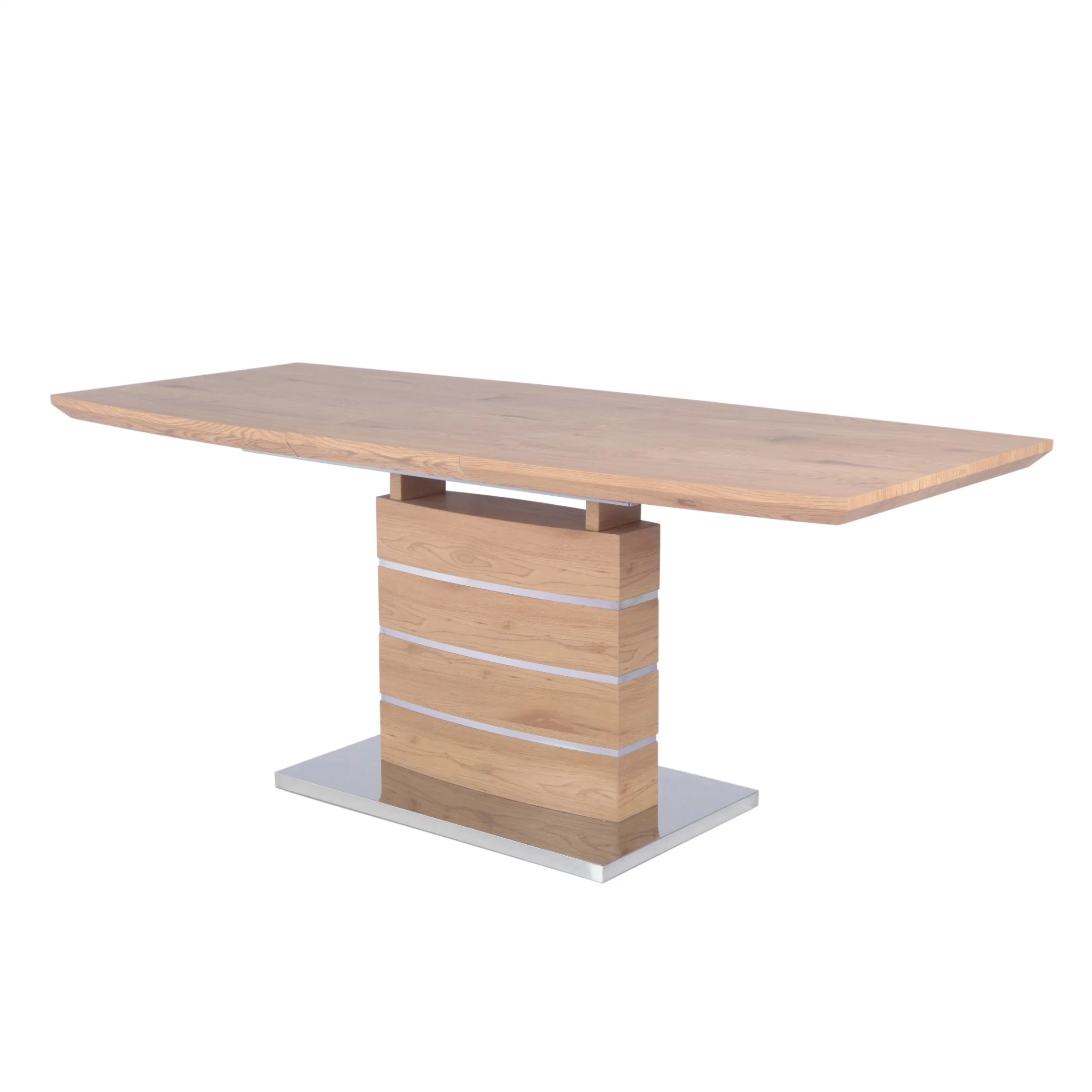 Fábrica de suministros de comedor Muebles MDF Color Roble comedor extensible Mesa con papel de color madera