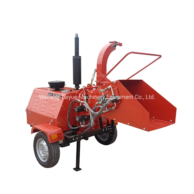 China Forestry Mobile Diesel Engine Wood Chipper Shredder Branch Wood Chip Crusher Machine for Sale