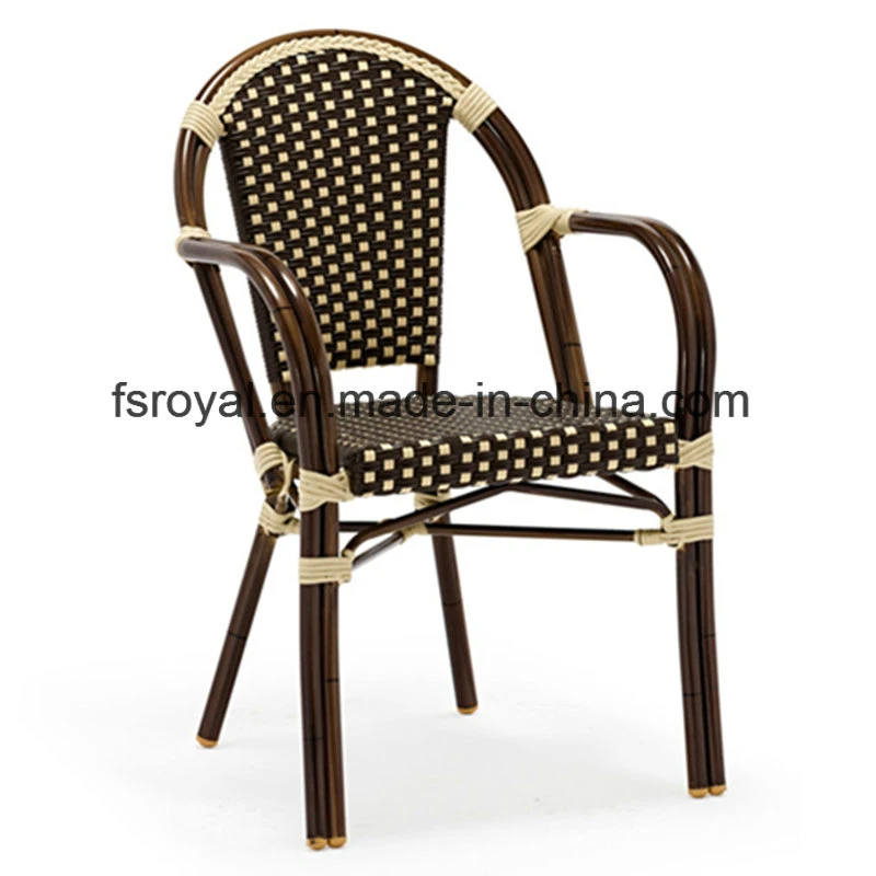 French Style Bistro Garden Outdoor Rattan Furniture for Restaurant Cafe Use