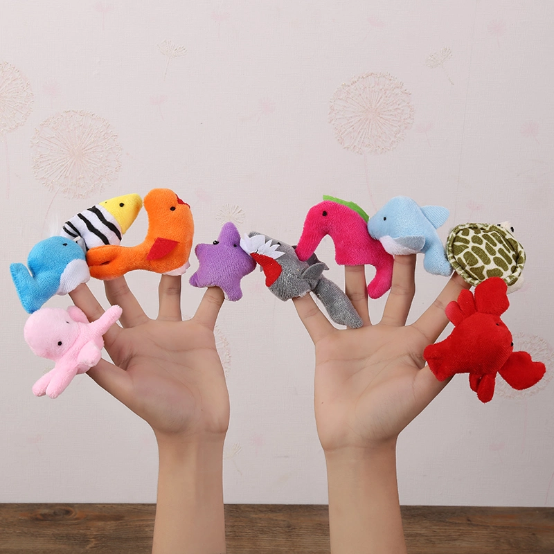 Cartoon Hand Puppet Doll Finger Puppet with Different Style Can Be OEM