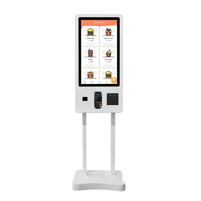 32 Inch Food Ordering Self Service Bill Payment Kiosk Cash Acceptor Ticket Vending Machine