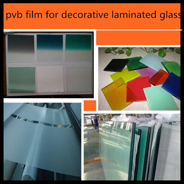 0.38mm Cristal decoración laminado polivinil butiral película colorida