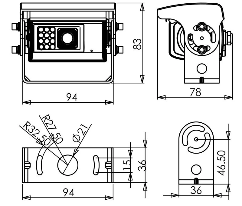 Waterproof IR Car Camera with Nightvision for Mine Truck (DF-8098)