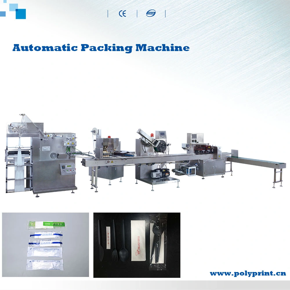 Disposable Products PE Film Packing Machine Single-Use Cutlery Flow Packing Line