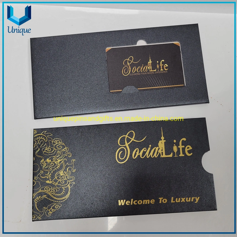 Luxury Stainless Steel Membership Black Card with Evelope Packing, Custom Design Qr Code /NFC Metal Business Card in Factory Price