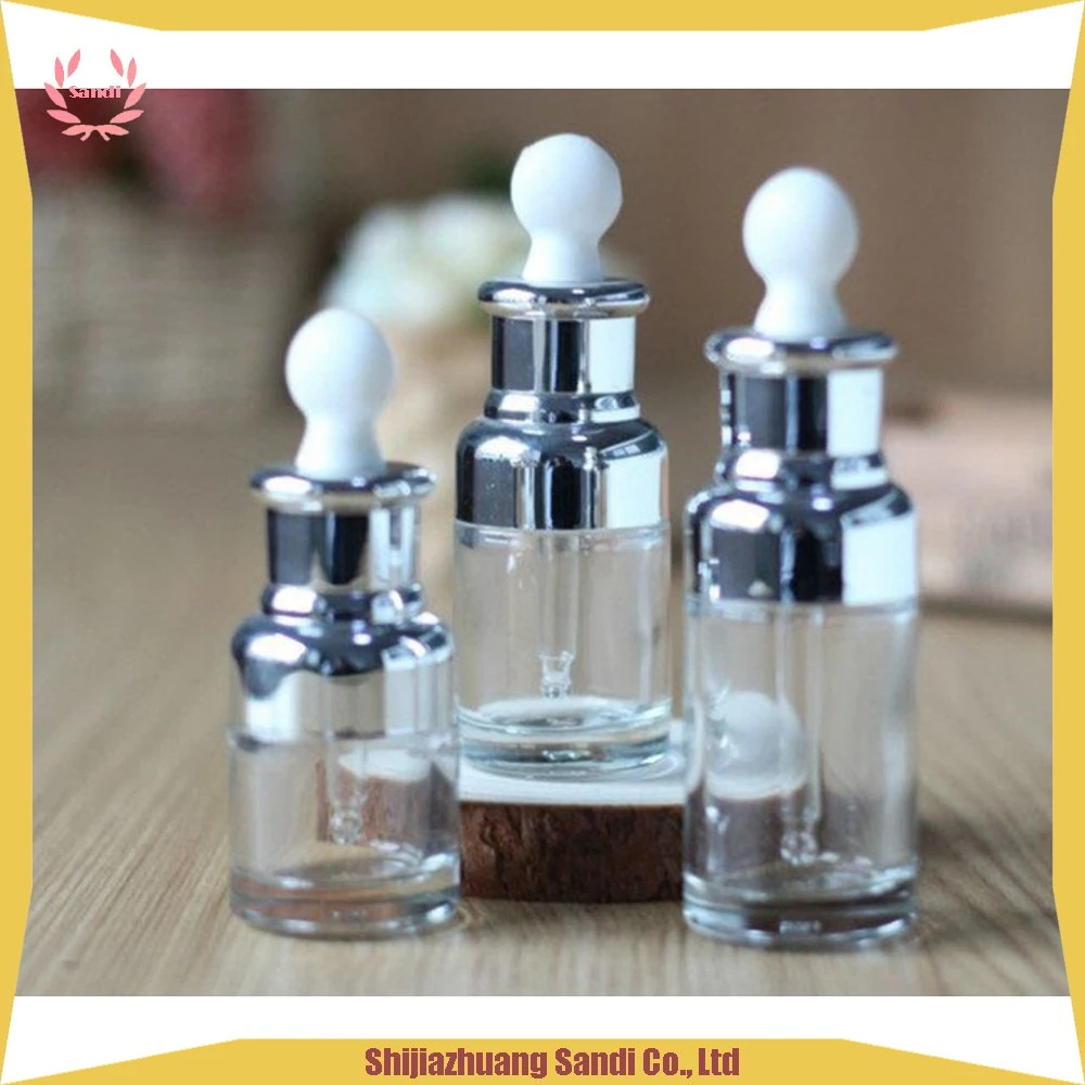 Flat Shoulder Dropper- Clear Glass Dropper Bottle- Essential Oil Drop Bottle