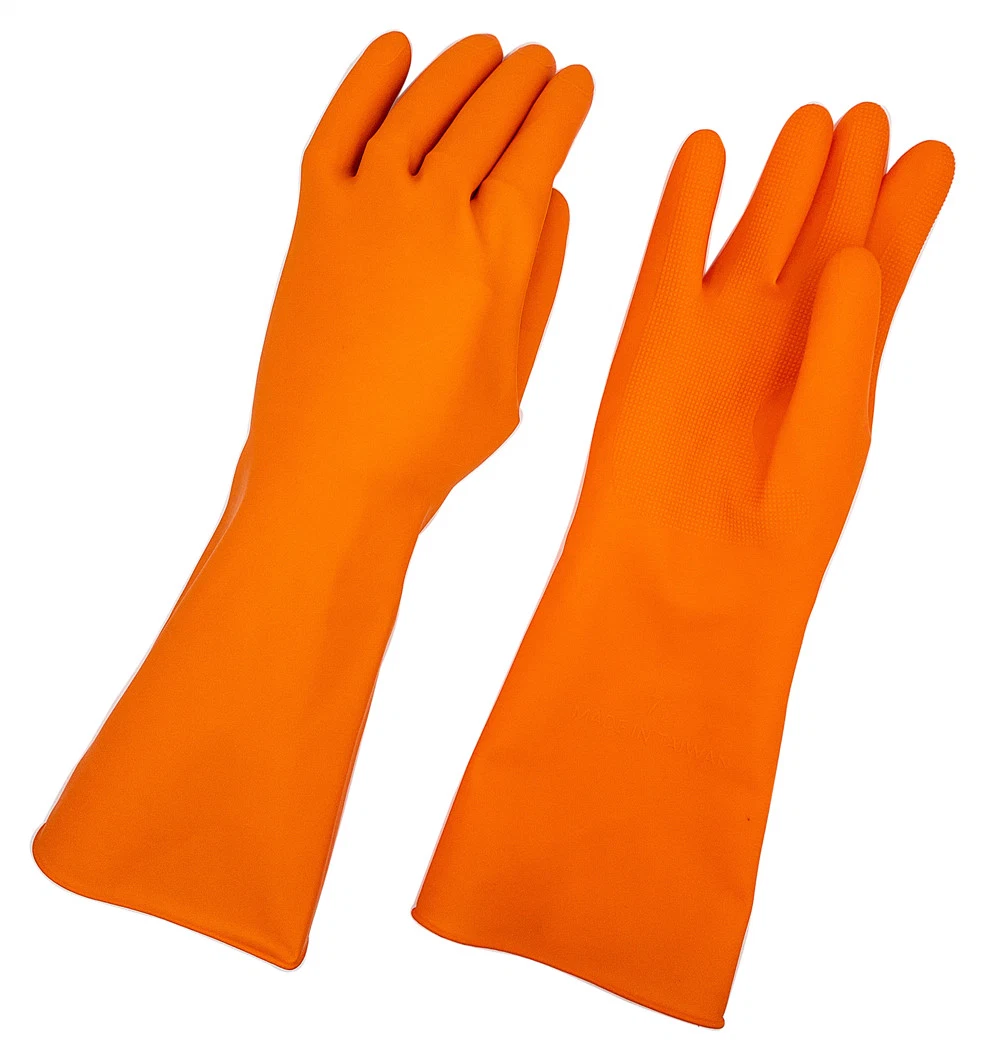 Orange Rubber Household Gloves