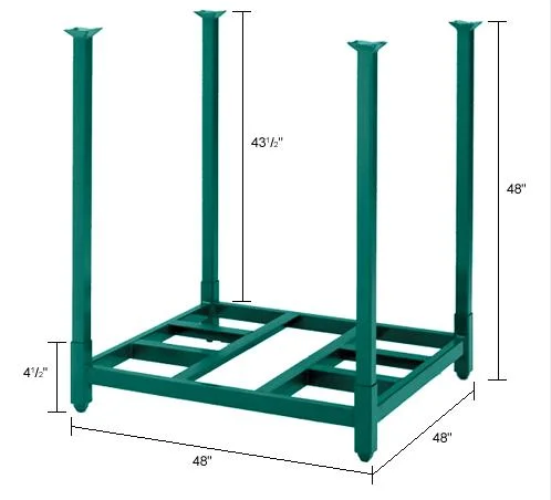 Transporte almacén portátil hacen de acero recubierto de polvo desmontable para apilar pallets Rack apilable de neumáticos