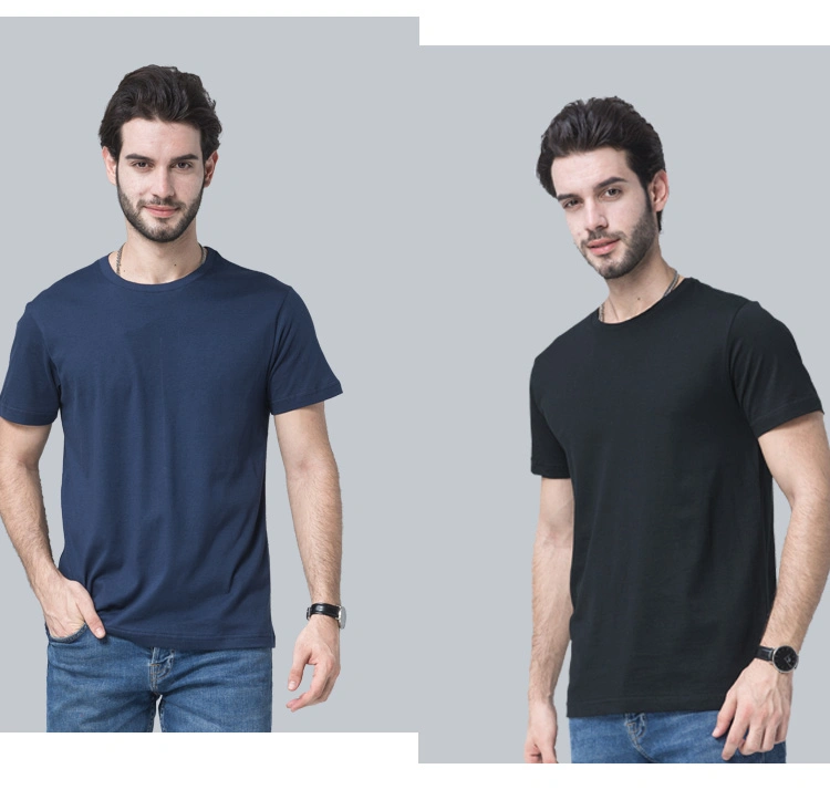 Breathable and Moisture-Absorbing Cotton Knit Short Sleeve T-Shirt with Customizable Printing for Advertising