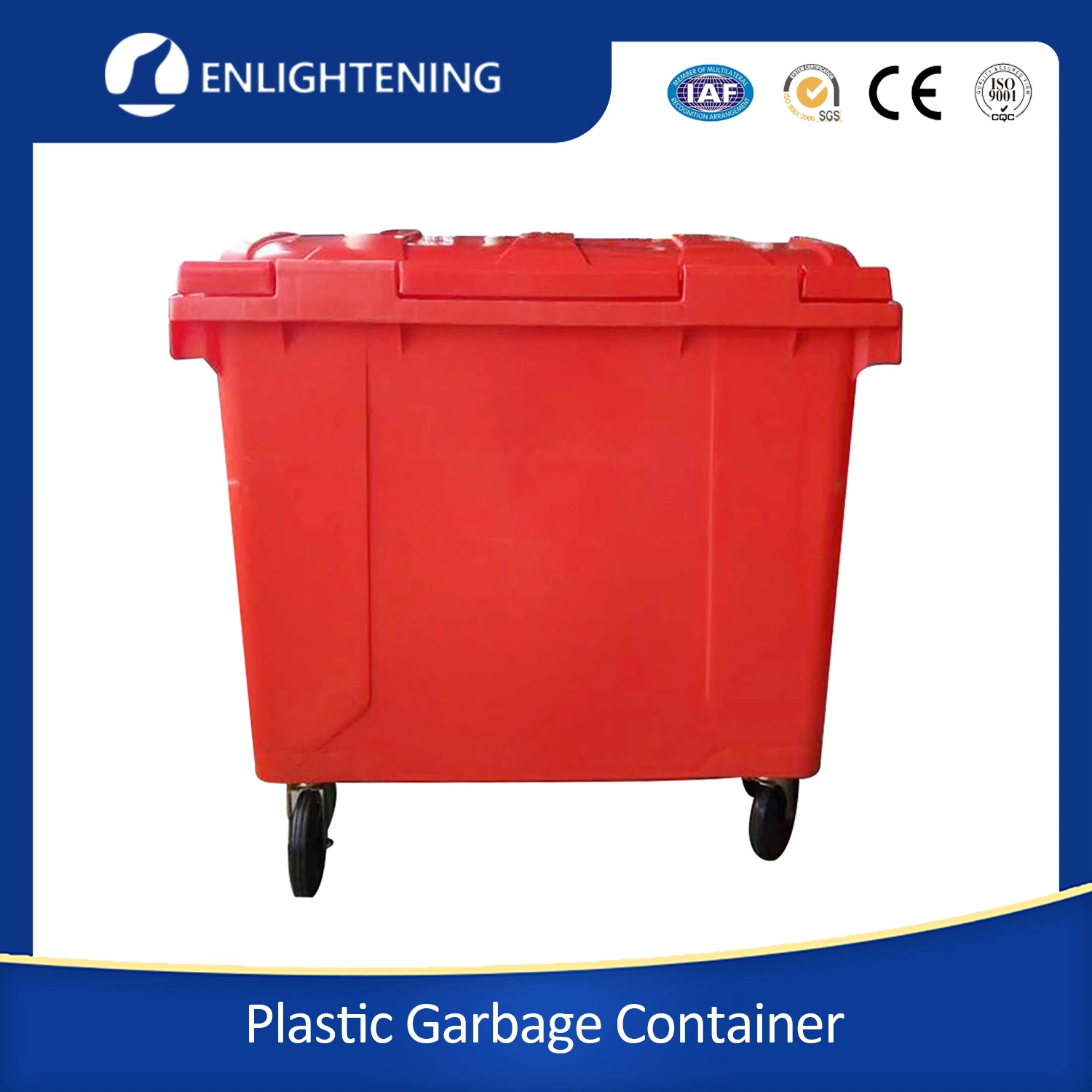 660L Hospital Waste Mobile Bin Medical Garbage Bins Street Garden Recycle Plastic Waste Bin Container Price with Wheels