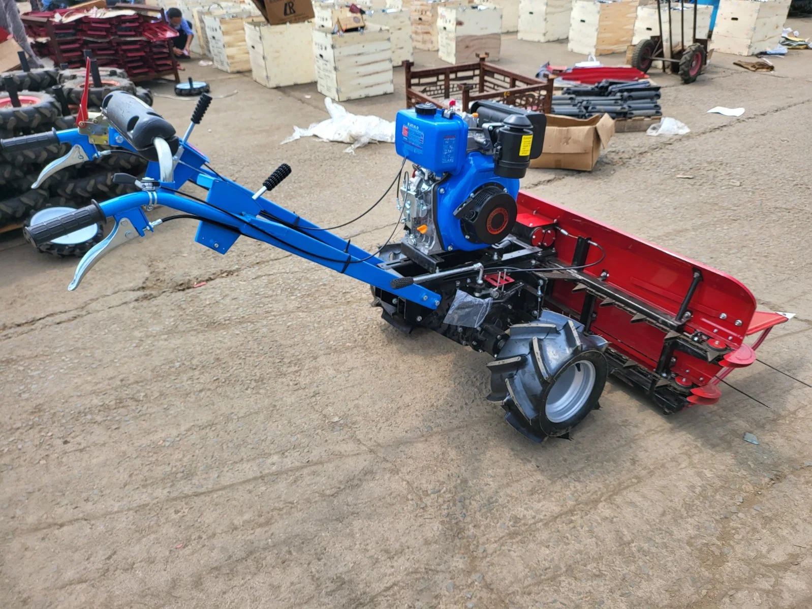 Mini Hand Tractor Wheat Harvester 185 Diesel Engine 12HP