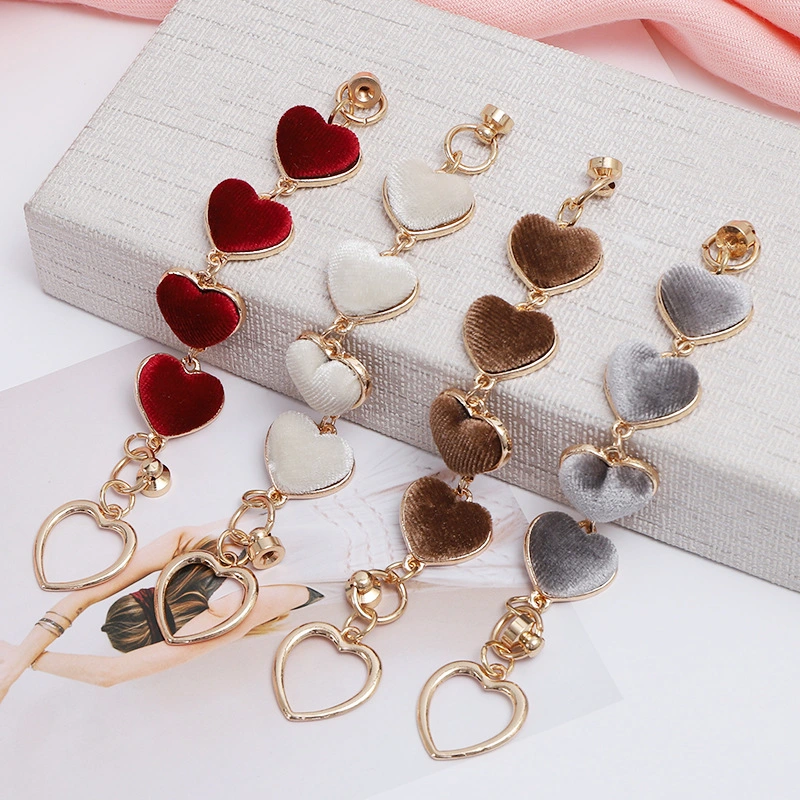 New Zinc-Alloy Plush Love Bracelet DIY Accessories Heart Chain Phone Case Love Pendant