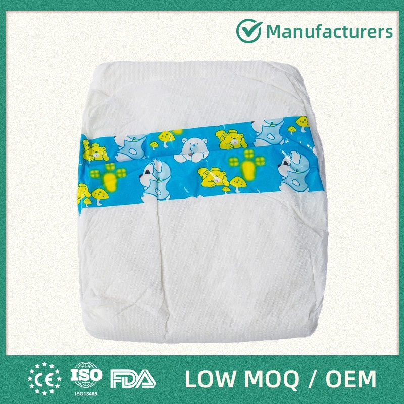 Couche bébé en coton à absorption élevée et ruban Magic à usage unique avec bon Prix OEM ODM Personnaliser échantillons gratuits promotion Refasten pour bébés et tout-petits