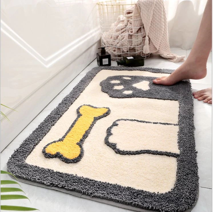 Absorbent and Soft Flocking Material Bath Mat Floor Mat