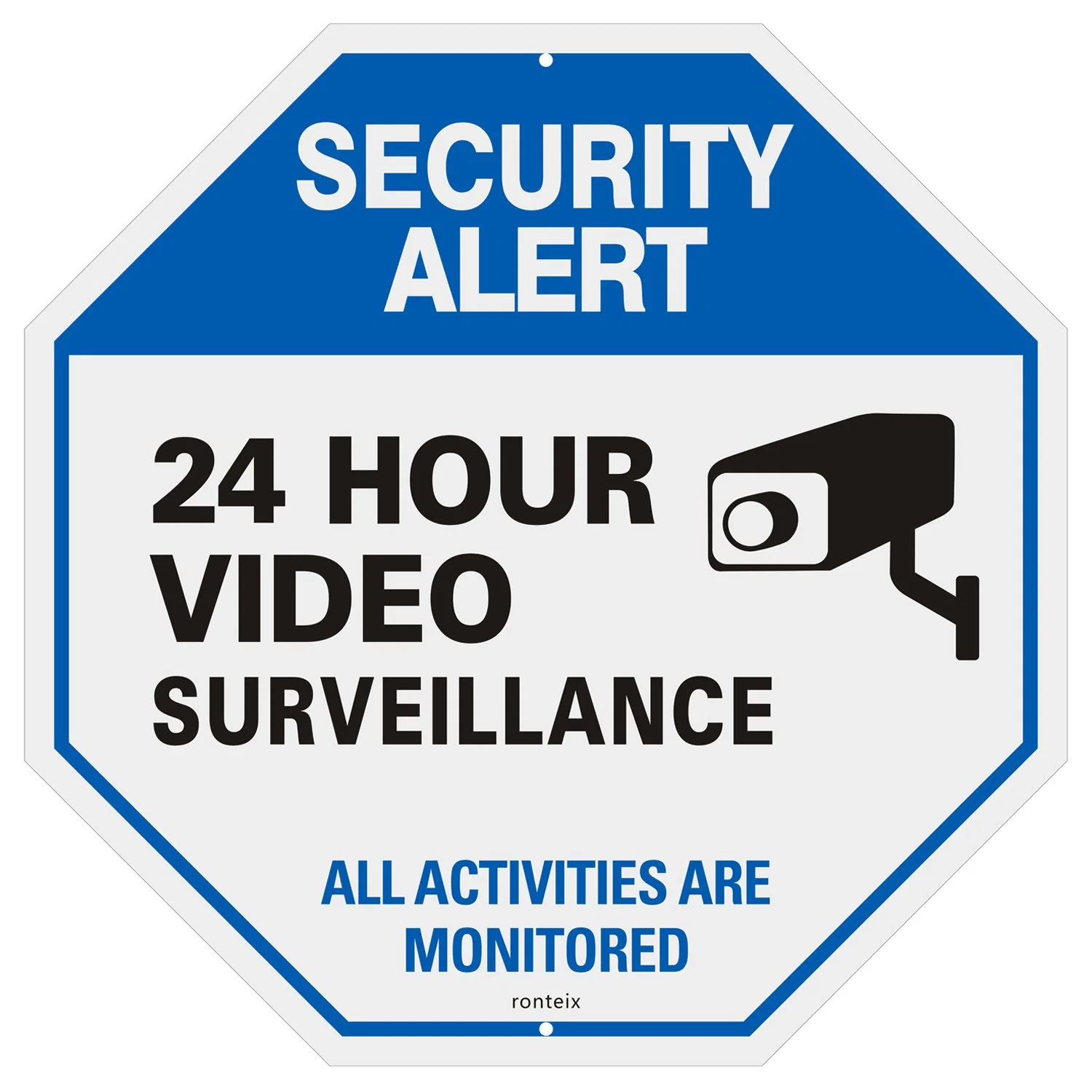 Customized Aluminum CCTV 24 Hours Surveillance Yard Security Sign