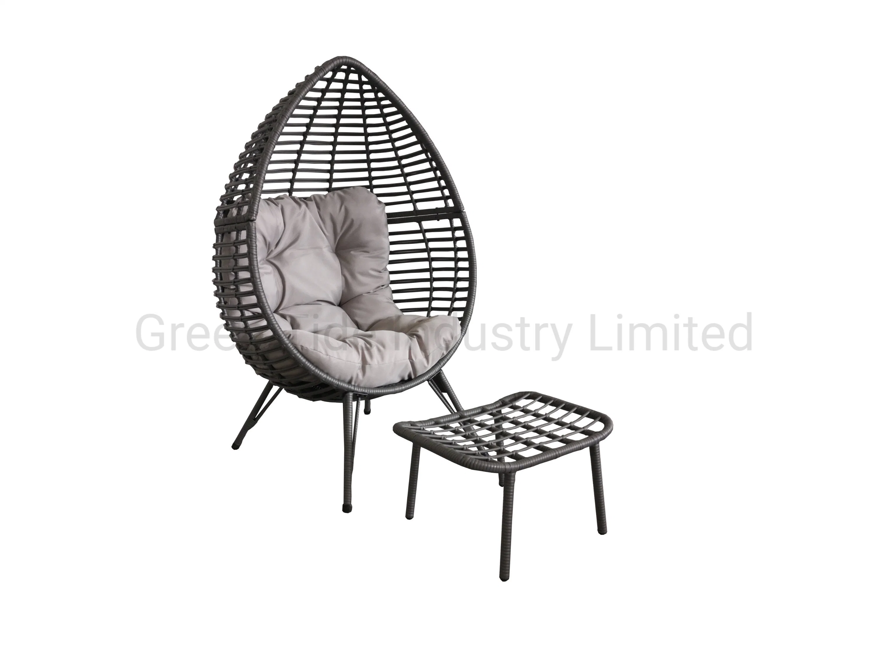 New Outdoor Furniture Garden Furniture Rattan Kd Steel Chair with Footrest