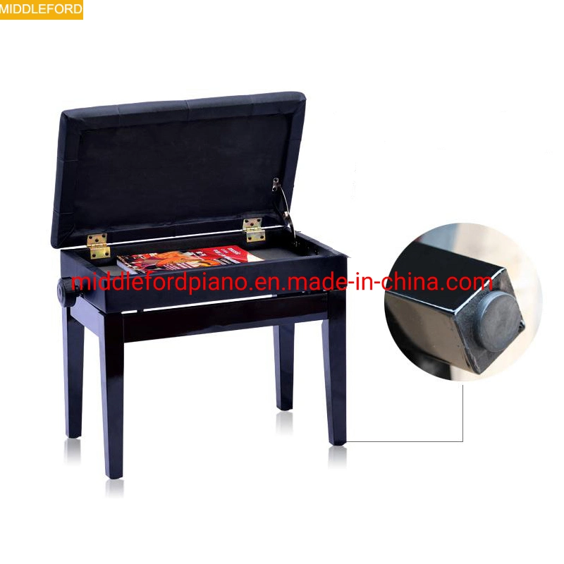 White Adjustable Piano Bench Wholesale/Supplier High quality/High cost performance Wooden Piano Stool with Leather Cushion