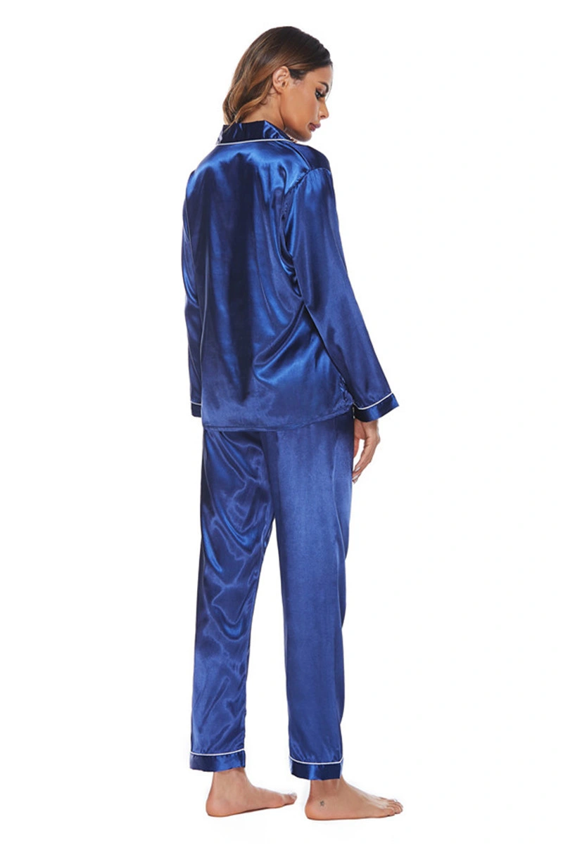 Skylark Wholesale/Supplier Comfortable Soft Loungewear Classic Long Satin Pajama Set