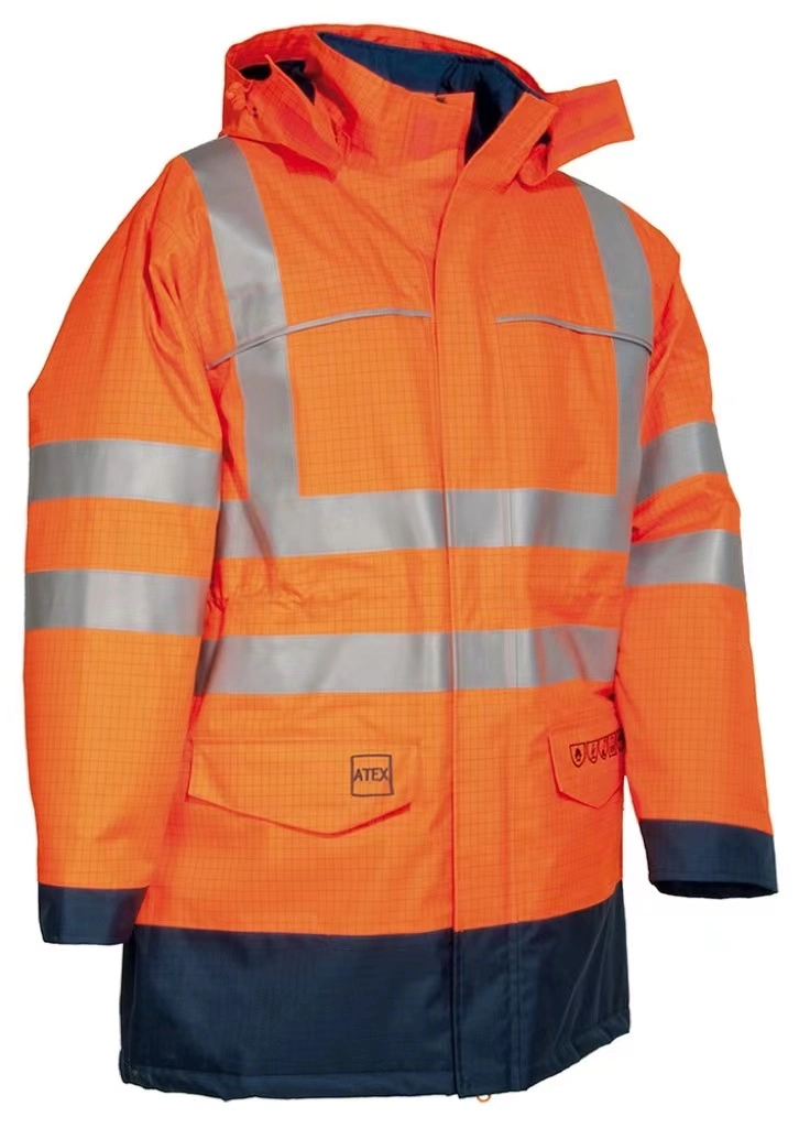 Custom High Visibility Safety Clothes Reflective Workwear Jacket Fireproof Work Uniform for Chemical Protection