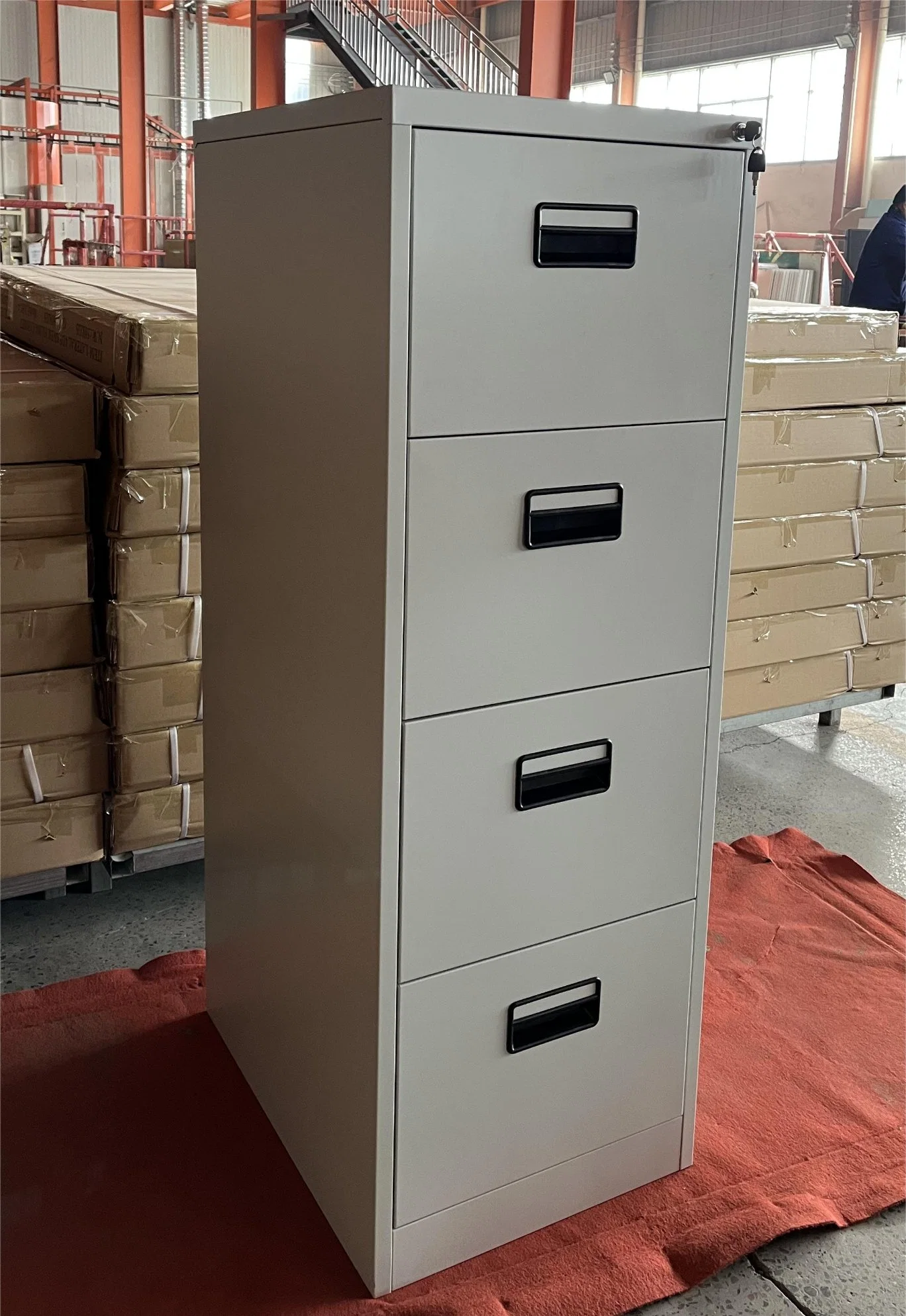 Office/Home Furniture 4 Drawers Steel Kd Struture Vertical Storage Filing Cabinets