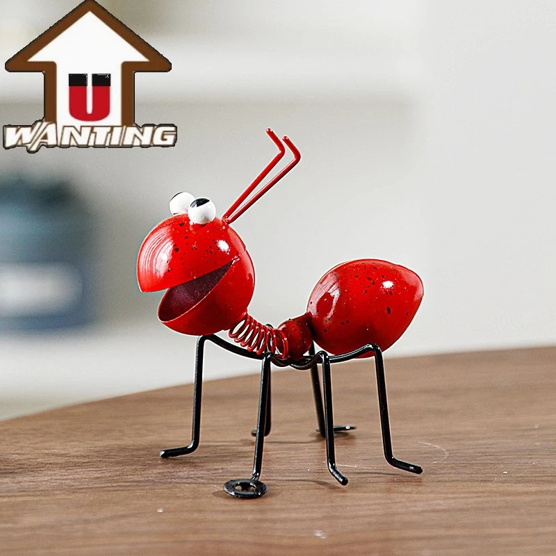 Venta caliente decoración de jardín forma animal Metal Ant decoración de casa Estilo de dibujos animados