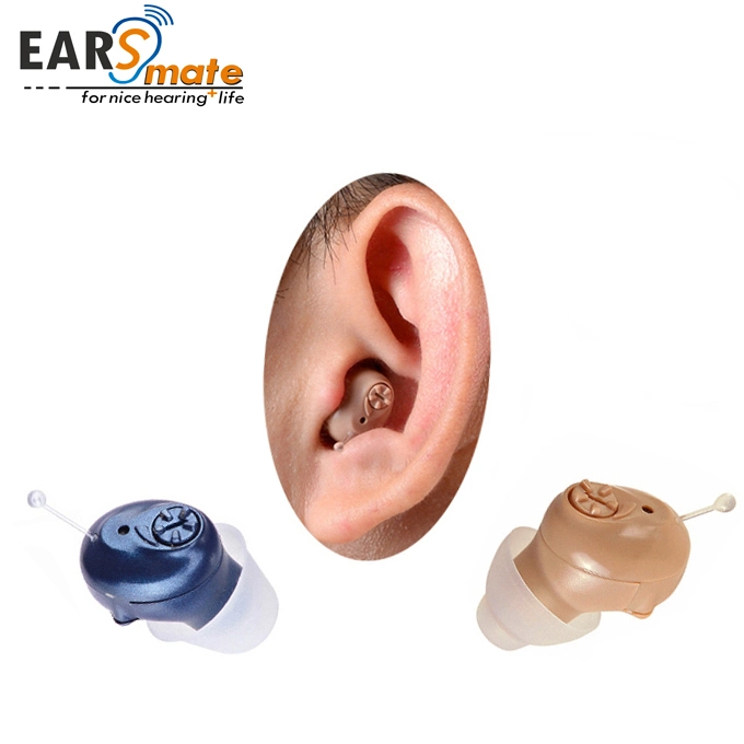 Earsmate in Ear Canal Invisible Hearing Aid Analog Mini Digital Hearing Sound Amplifier with Zinc Air Button Cell Battery Aids Deaf Hearing Loss