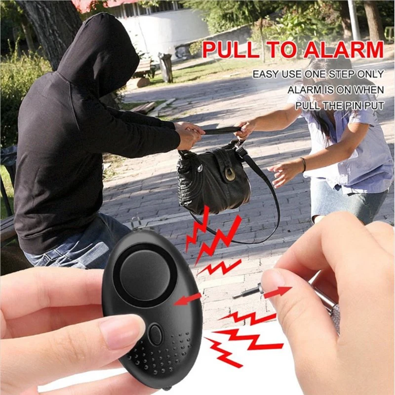 Personal Alarms USB Rechargeable Security Alarm Keychain with LED Lights Emergency Self Defense Safety Siren
