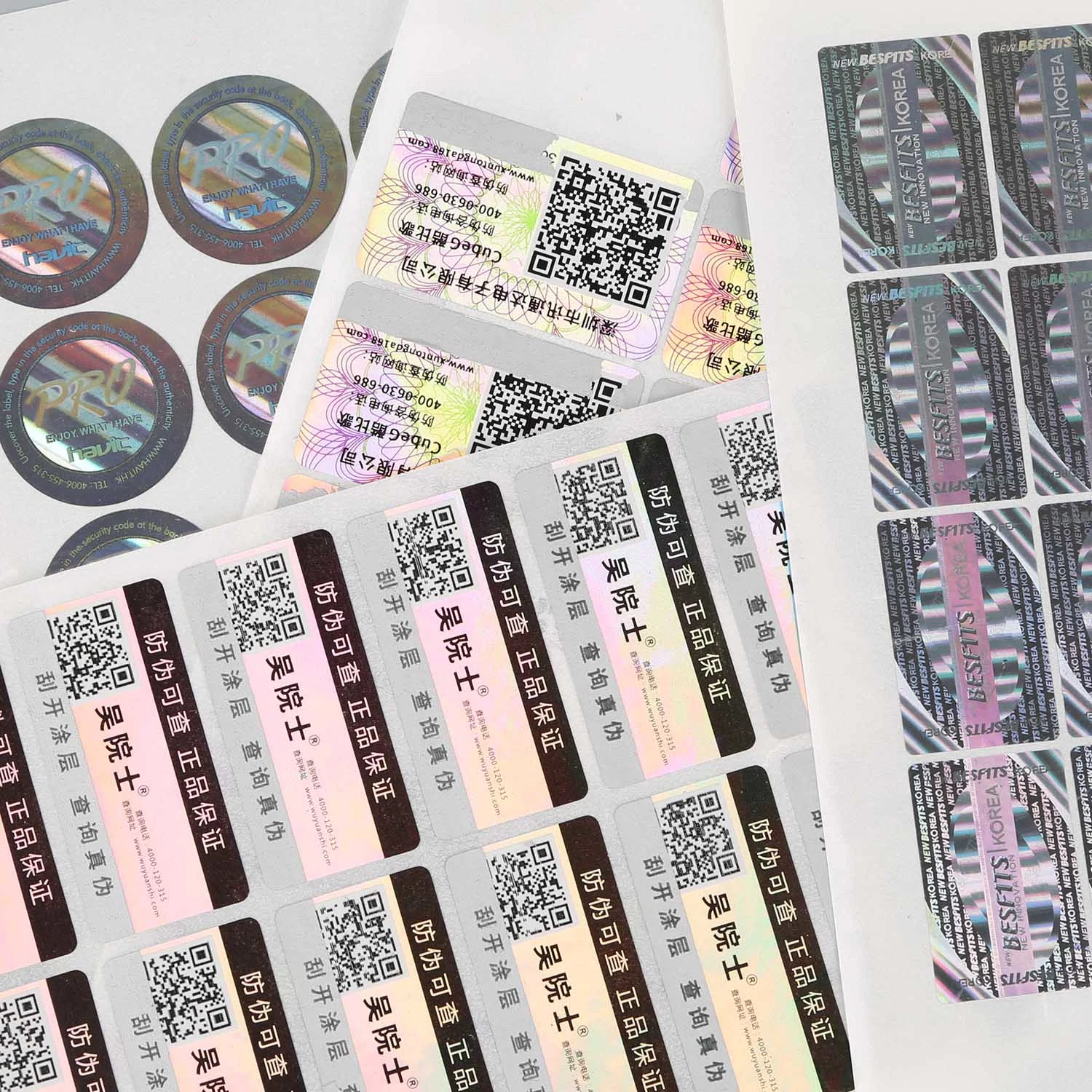 Customized and Printed High-Quality Food/Lubricating Oil Anti-Counterfeiting Color Stickers