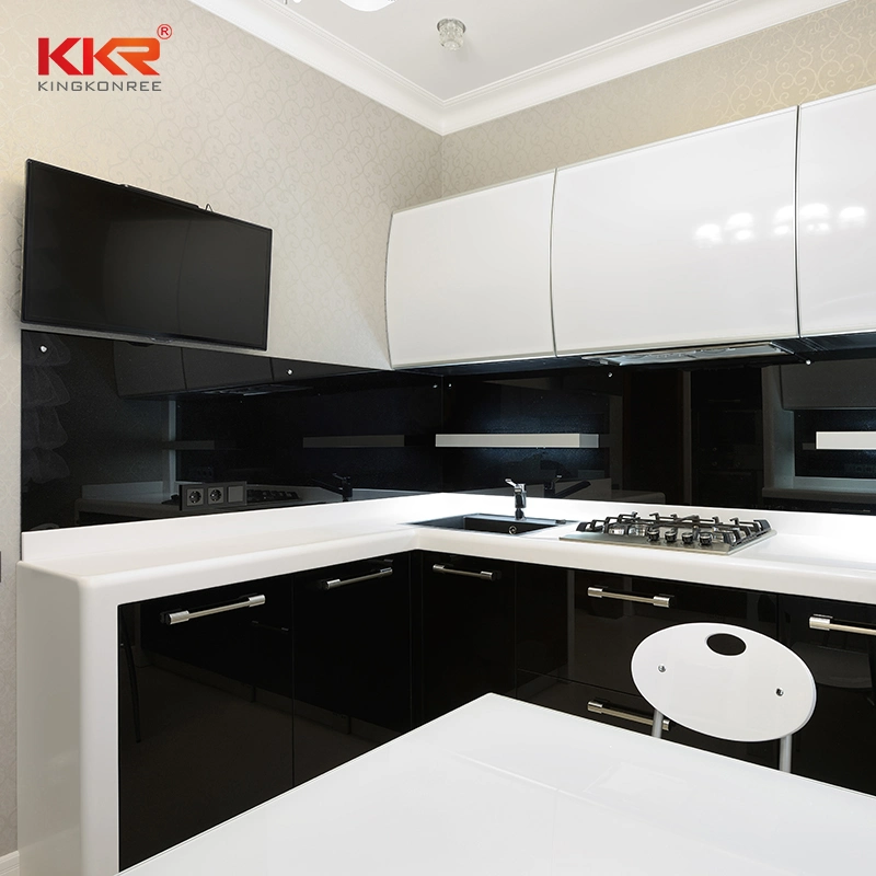 Scratch Resistance and Durable White Glossy Artificial Quartz Countertop Stone Benchtops