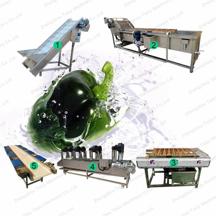 Fruit Vegetable Sorting Washing Cutting Frozen Production Line