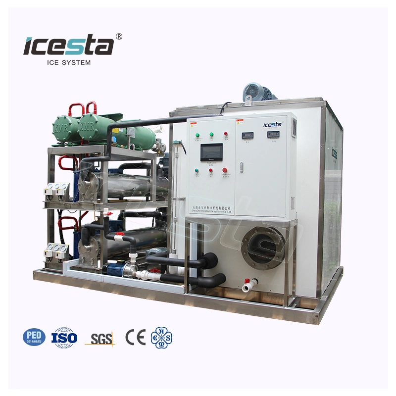 Customized Icesta 1t 2t 5t 10t 15t 20 Ton Saltwater Slurry Ice Machine for Boats