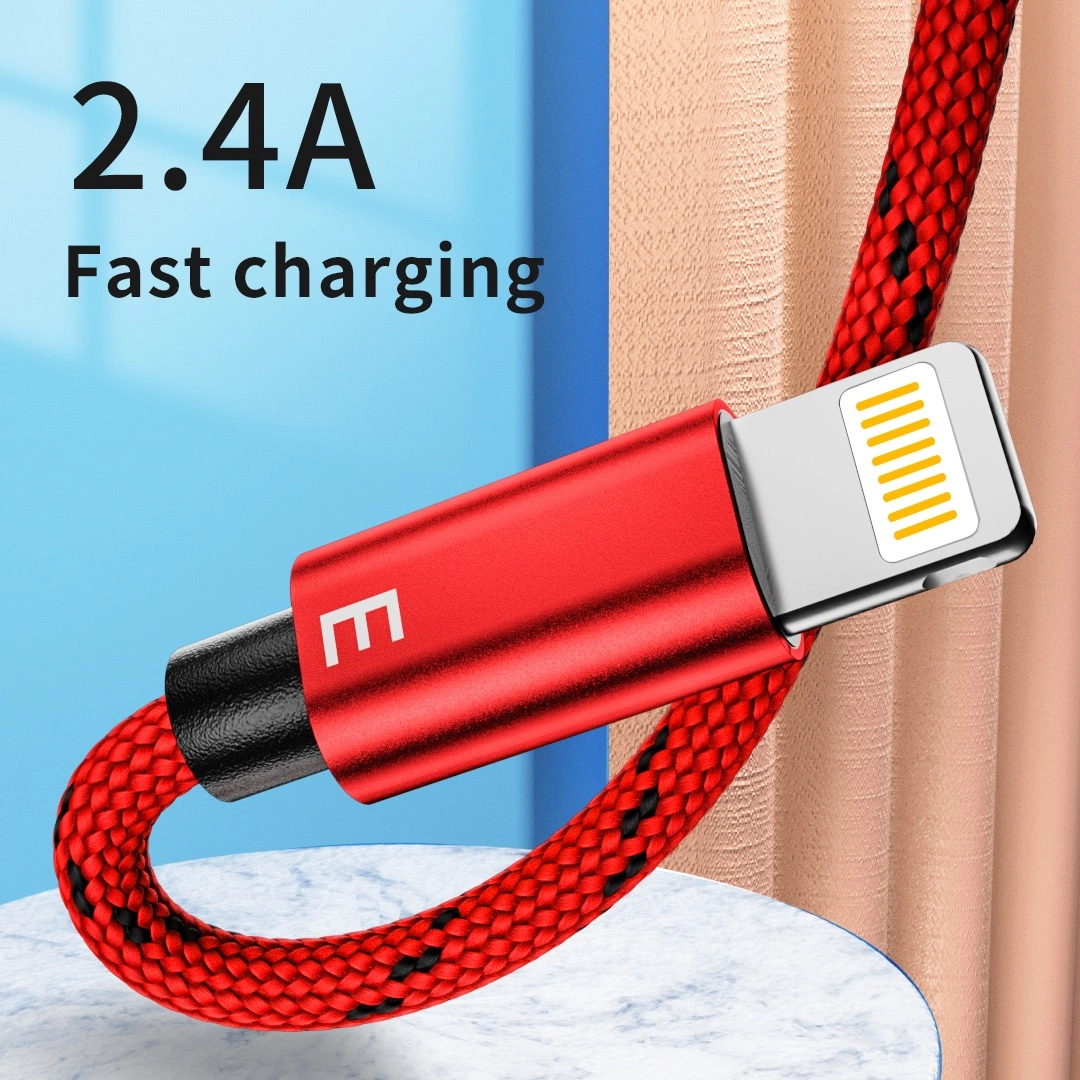 Wholesale/Supplier Charging Cable Nylon Braided Aluminum Alloy USB Cable Mobile Phone Fast Charging USB Data Cable Lightning for iPhone