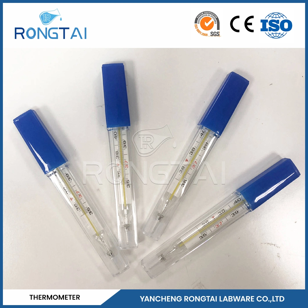 Consumibles compatibles Rongtai Termómetro proveedores utiliza en el laboratorio China termómetro de vidrio con líquido rojo