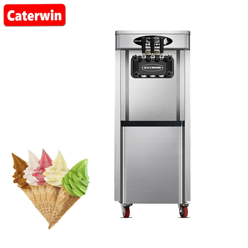 Caterwin Hot Sale Commercial 3 Flavors Soft Serve Ice Cream Making Machine Frozen Yogurt Machine Ice Cream Maker