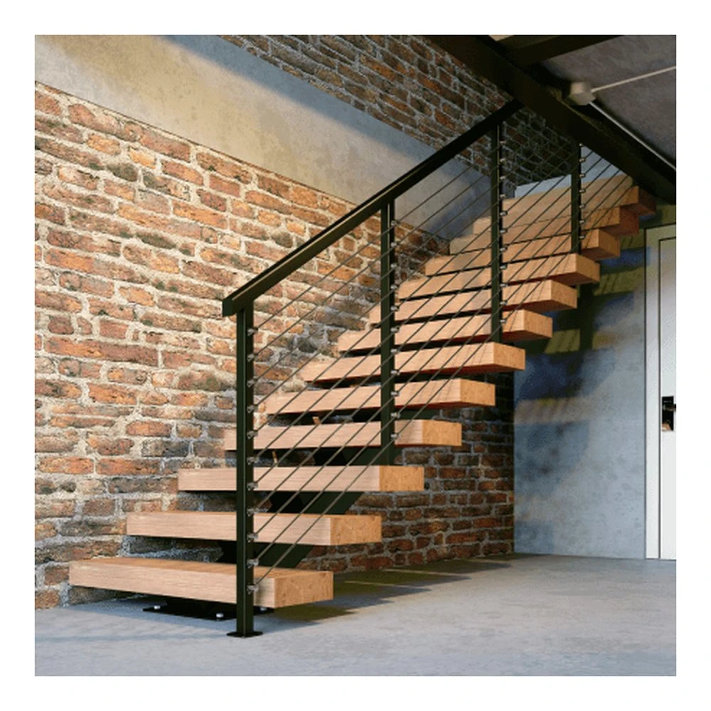 Prima Foshan Factory Modern Design Steel Wood Prefabricated Straight Staircase