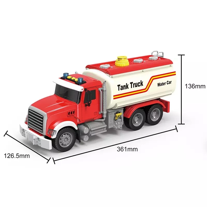 Kids Toys Factory Transporter Trucks Friction Power Vehicle Inertia Car Children Tank Truck with Music and Light for Boy