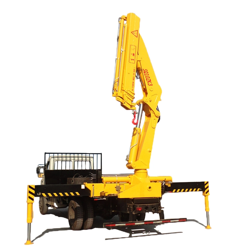 Hydraulic Knuckle Boom Truck Mounted Crane Lifting Equipment 10 Ton with Remote Control