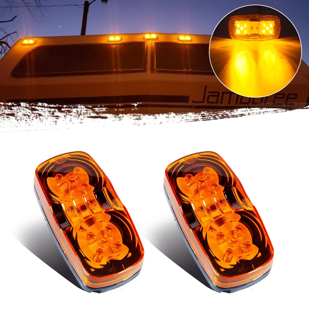 Trailer Marker LED Light Double Bullseye Amber 10 Diodes Marker Light