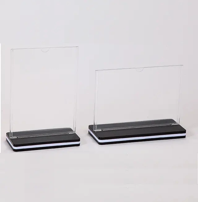 Hot Selling Solid T-Shaped Plastic Menu Card Holder Stand A5 Sign Display Stand